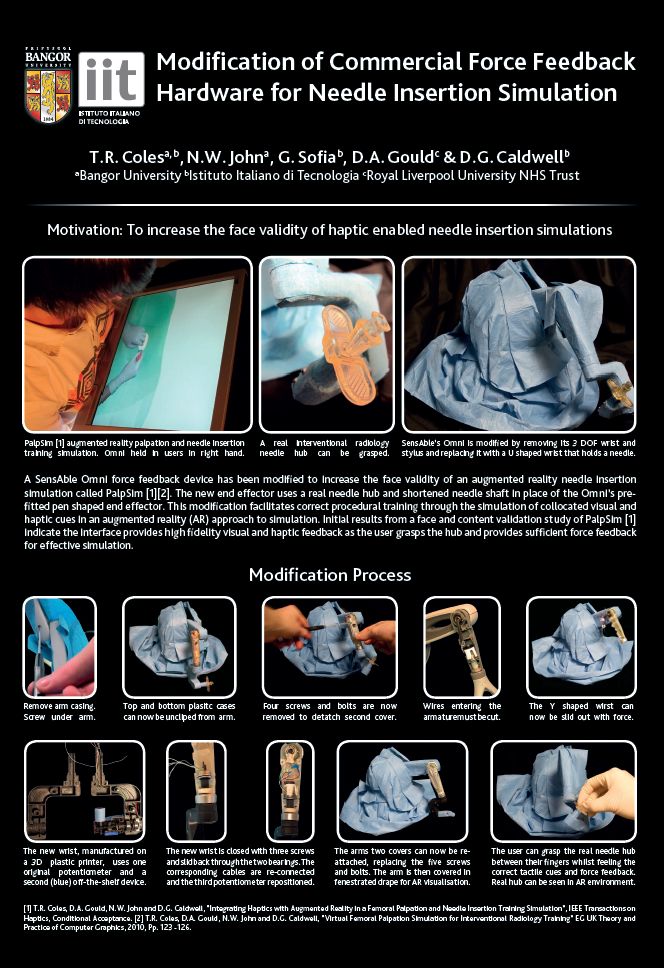 2011 MMVR Poster T Coles "Modification of Commercial Force Feedback Hardware for Needle Insertion Simulation"