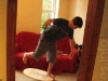 Trying some tricks on a balance board